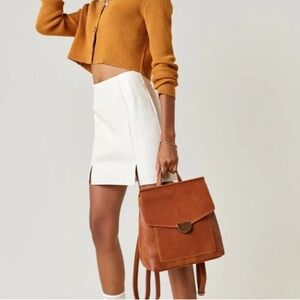 Francesca's Cream Snake Mini Skirt